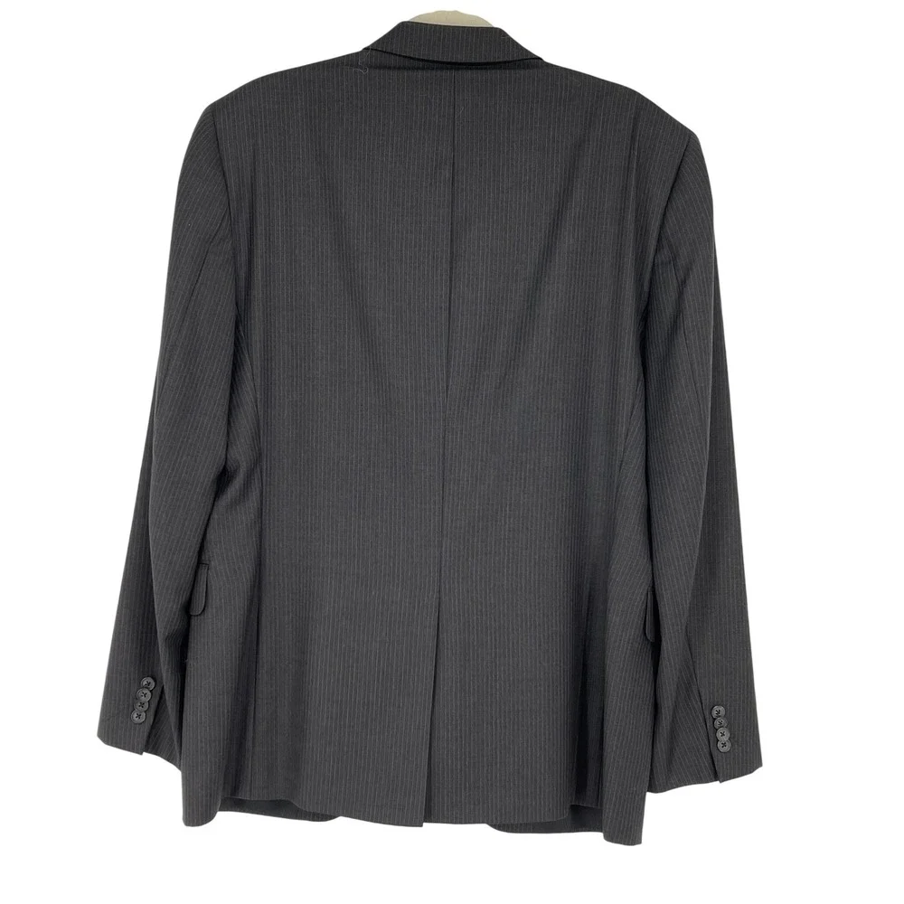 John W. Nordstrom Blazer 42R Gray Pinstripe 2-Button Wool Jacket Loro Piana